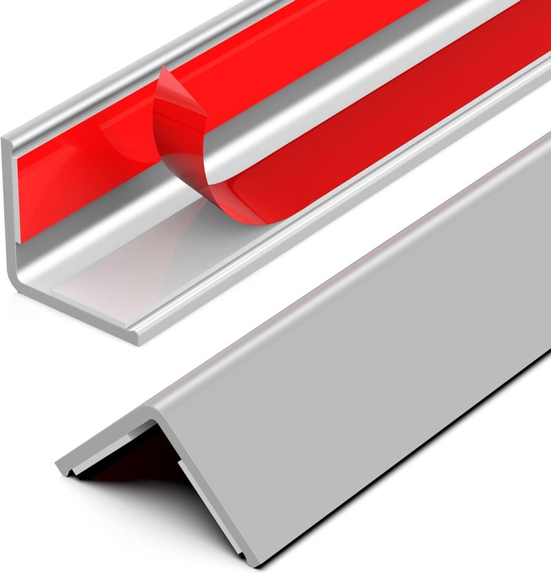 Frychee ‎ Wall Corner Protector, Walls Edge Protector，Self-Adhesive Wall Corner Guards,PVC Double Side Edge Protector， Furniture Stairs Guard (Gray 2PCS 100cm/39.37in) - Image 1